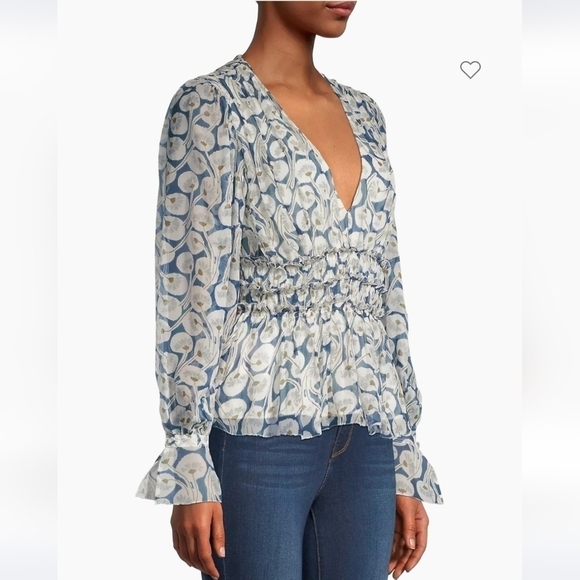 Rebecca Taylor Deco Fleur Silk Blouse - Picture 2 of 8